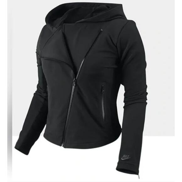 NIKE Black Sportswear Tech Pack Softshell Long Sleeve Hooded Zip Jacket Size M - Picture 1 of 9
